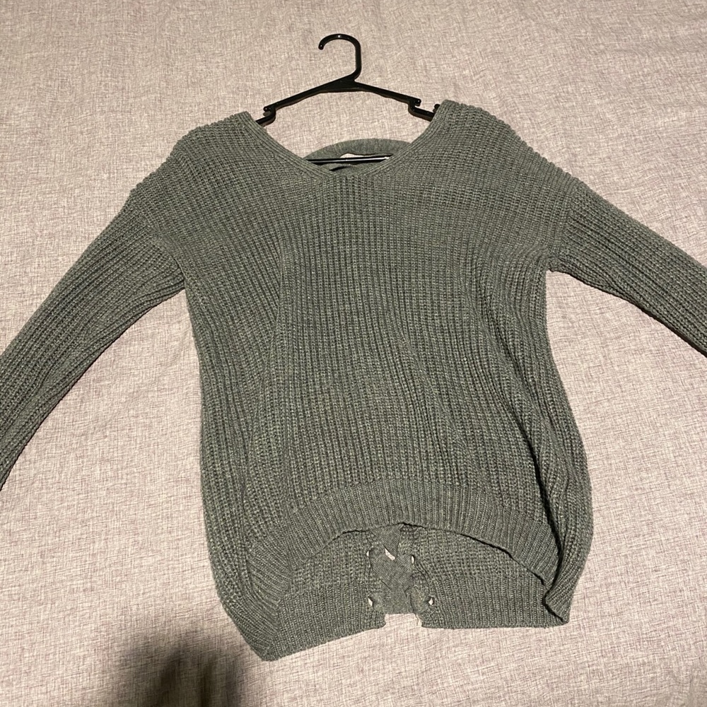 Gray knit sweater